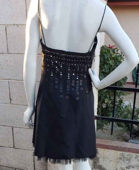 Mikael Aghal Black Metallic Sequin Dress - Picture 2 of 4